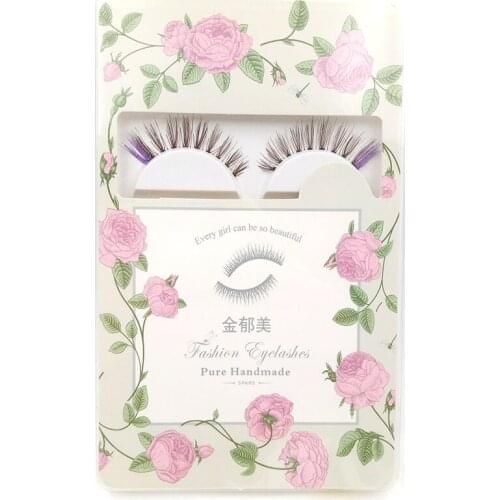 5 Pairs/set Japanese Style Natural Criscross False Eyelashes Purple Eyetail Eye Makeup Tools Fashion Eyelash Set S32