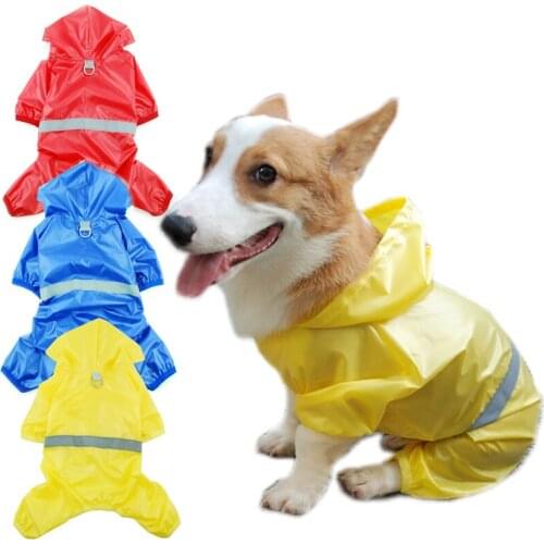 Pet Dog Raincoat Waterproof Jumpsuit Reflective Raincoat Sunscreen Dog Outdoor Clothes Jacket For Small Dog Pet Supplies
