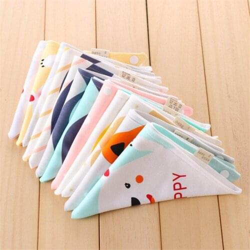 Cartoon Cotton Baby Bib Triangle Scarf Saliva Towel