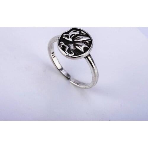 Ring For Women Females Jewelry Accessory Gift Silver-Plated Resizable Design Vintage Retro Ring Open Round 2020 New Fashion Good