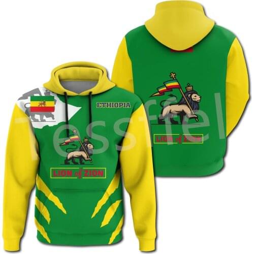 Tessffel Newest Ethiopia County Flag Africa Native Tribe Lion Pullover Tracksuit 3DPrint Mens/Womens Harajuku Casual Hoodies A-2