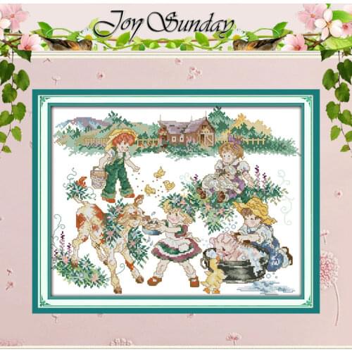 Country Life (2) Counted Cross Stitch 11CT 14CT Cross Stitch Set Wholesale Scenery Cross-stitch Kit Embroidery Needlework