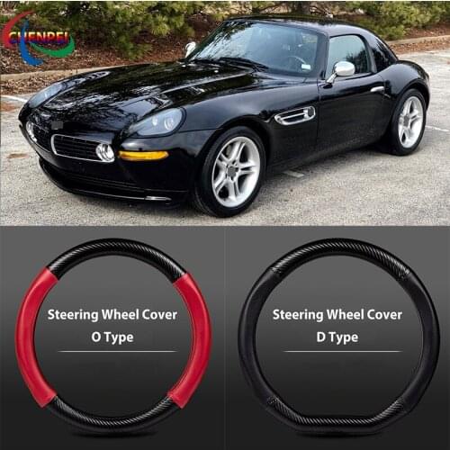 38cm Non-Slip Dreathable Carbon Fiber Steering Wheel Cover For BMW Z8 Car interior decoration accessories