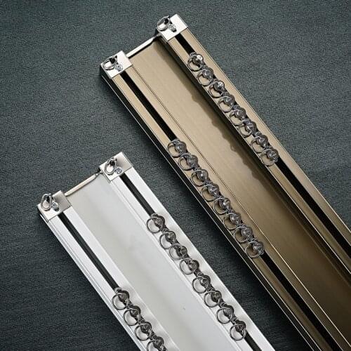 Luxurious Thick Double Rails Design Straight Curtain Track Side Nano Silence Curtain Rod Accessories Ceiling Installation