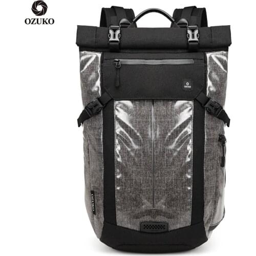 OZUKO Men Backpack Large Capacity Multifunction 15.6 inch Laptop Backpacks Male Waterproof USB Travel Bag School Bag Mochila