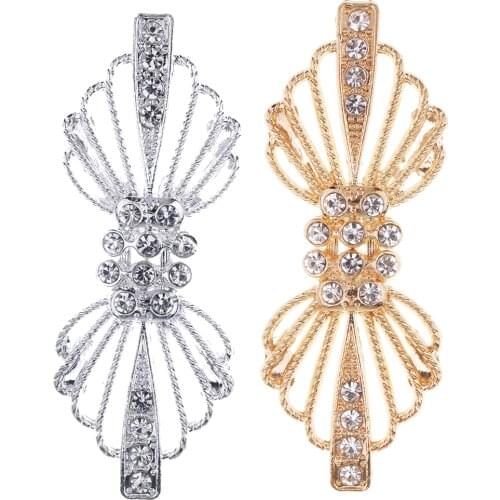 1 Pair Crystal Metal Hook & Eyes Clasp Wedding Dress Garment Coat Sewing Decor