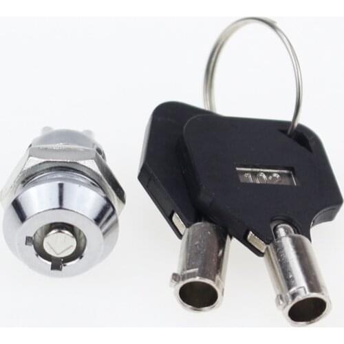 1PCS 12MM Stainless Steel Telephone Lock Electronic Lock Power Lock Key Switch S1201 Double Side Pull Out Type 0.5A250V AC 2Keys