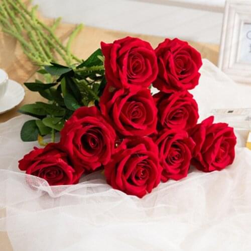 1 Piece Simulation Cute Romantic Rose Flower Wedding Decoration Table Decorative Home Decoration Fresh Wind Green Plant