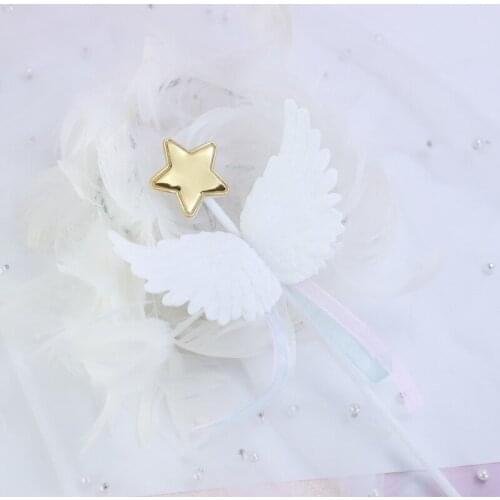 10pcs Creative Angel Wings Ribbon Bake Cake Inserted Card Card Decoration