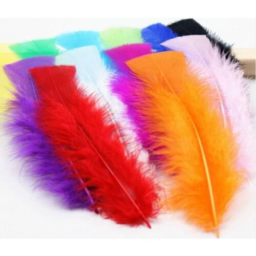 100-1000pcs Hard Pole Natural Goose Feathers for Crafts Plumes 4-6inch Jewelry Duck Pheasant Feather Wedding Home Decoration