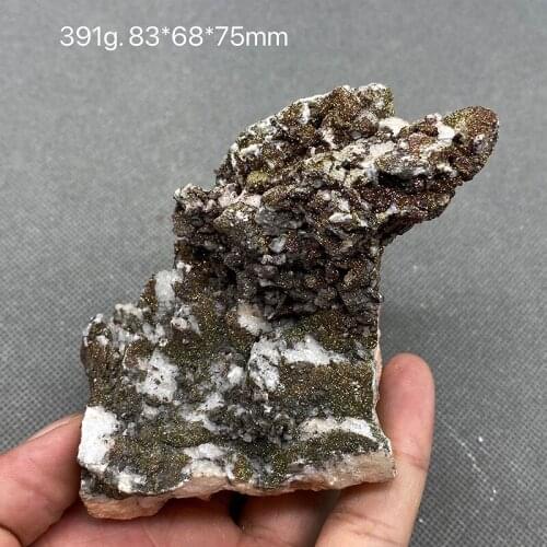 100% natural calcite pyrite ore specimen quartz crystal gemstone Free shipping