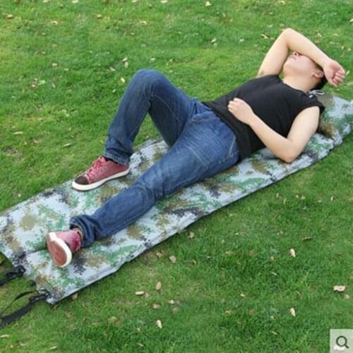 180*55*2.5cm Stitched Fold Automatic Inflatable Pad Outdoor Camping Tent Dampproof Sleeping Rest Air Mat Mattress With Pillow