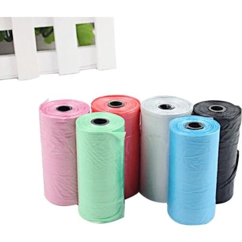 2 Roll Pet Dog Garbage Travel Clean-up Bag Pick Up Waste Poop Bag Refills Supply random color