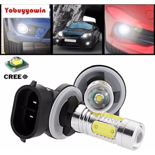 2Pcs/Lot 11W 881 880 889 890 H27 CREE Chips XP-E Q5 4-COB LED Projector Lens DRL Fog Light Bulb For Chevrolet Dodge GMC Ford