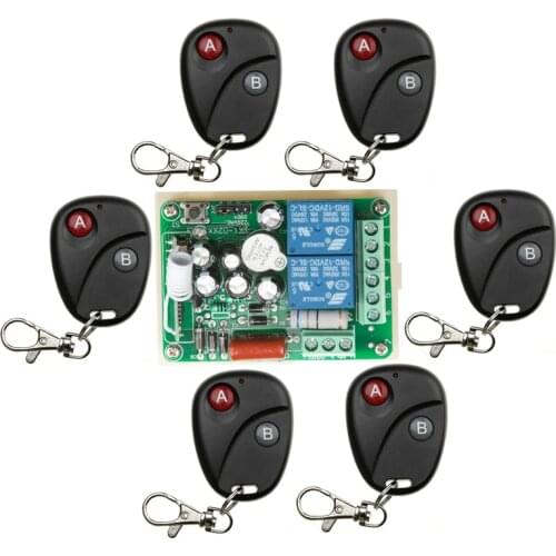 2016 New AC220V 2CH 2Channe RF wireless remote control switch System, 6 X Transmitter + 1 X Receiver,315/433 MHZ