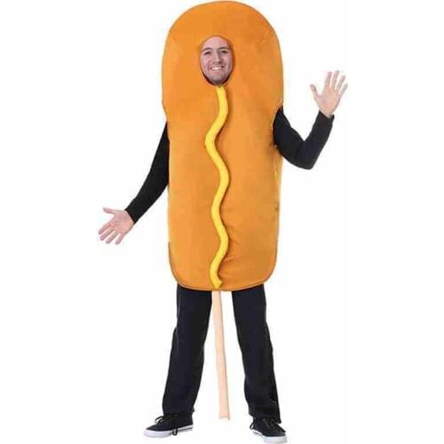 2019 Funny 3D Print Sausage Cosplay Hot Dog Costumes Child Cartoon Halloween costume for Kids Food Carnival boy Fancy Dress