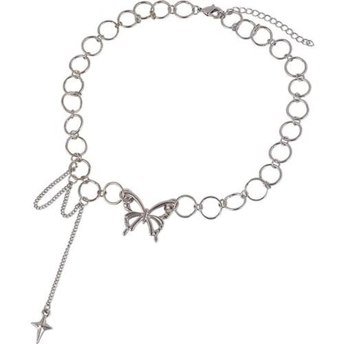 2021 New Fashion Women Choker Necklace Butterfly Fashion Short Necklace Choker Chain For Ladies Choker Jewelry