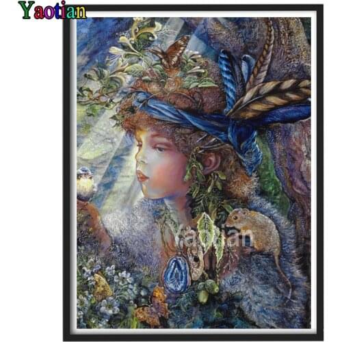 5D DIY Diamond Painting Fantasy forest girl and mouse Diamond Mosaic Cross Stitch Kits Square Round Diamond Art Home Decor