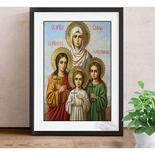 5D DIY Diamond Painting Cross Stitch Religion Icon Diamond Embroidery Religious Full Square Drill Decoration Home