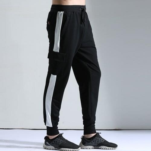 Hip hop jogger Sweatpants mens contrast color stitching cotton casual pants European and American style Slim closing trousers