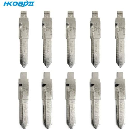 HKOBDII 10pcs 52# HU87 Engraved Line Blank Scale Uncut KD Key Blade for Suzuki/New Alto for Lishi 2 in 1 Tool