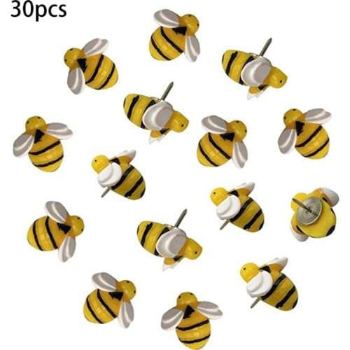 30 Pcs Creative Decorative Cute Bees Thumb Tacks ThumbNails PushPins Push Pins S