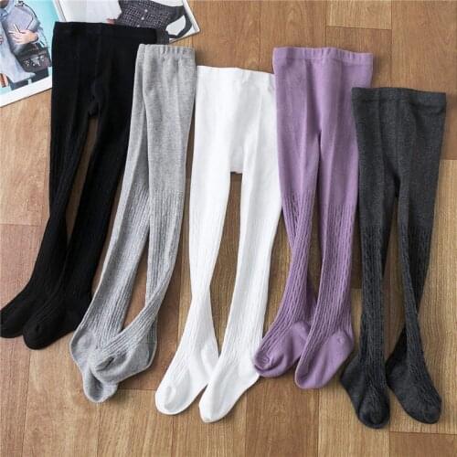 Girl Tigh Leggings Kids Autumn Winter Warm Pantyhose 3-8 Years Children Solid Bottoming Elastic Trouser Striped Stockings