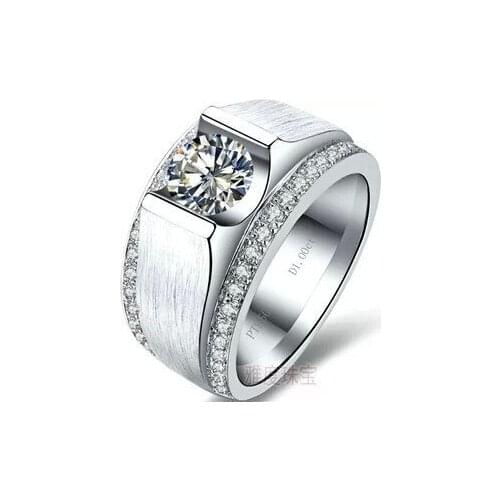 Free Shipping 1 CT SONA sterling silver rings for mens Engagement and Wedding