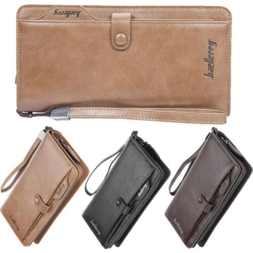 Men Leather Wallet ID Credit Card Holder Clutch Bifold Pocket Zipper Wallet Coin Purse /BL15