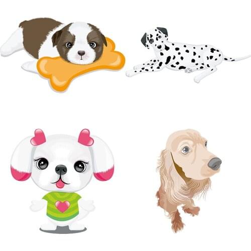Three Ratels QD108Cute cartoon dog sticker notebook car fuel tank cap childrens bedroom decoration sticker gift Decal
