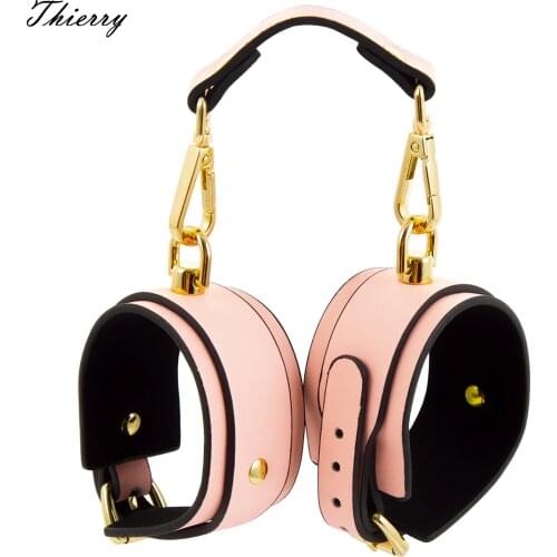 Thierry BDSM Bondage Restraint Fetish Slave Luminous Handcuffs & Wrist Ankle Cuffs Adult Erotic Sex Toys For Woman Couples Game