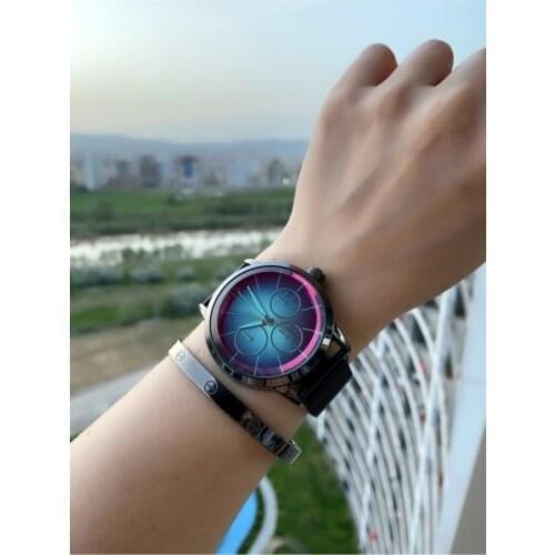 Unisex Steel Color Screen Magnet Mesh Cord Wrist watch