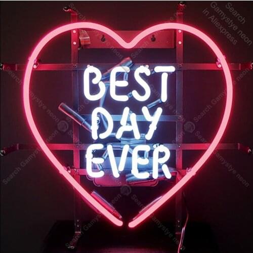 Neon Signs for Best Day Ever Bulb sign LOVE Restaurant Beer Bedroom Neon Lamp store display custom Letrero enseigne Handcraf