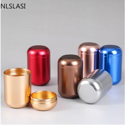NLSLASI Mini Aluminum Storage Boxes Sealed Coffee Powder Cans Spice jar Tea Leaves Container Portable Travel Tea Caddy