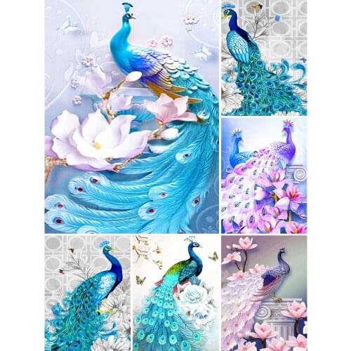 Full Drill Embroidery 5D DIY Diamond Painting Animals Peacock Cross Stitch Kit Mosaic Art Picture of Rhinestones Crafts Decor