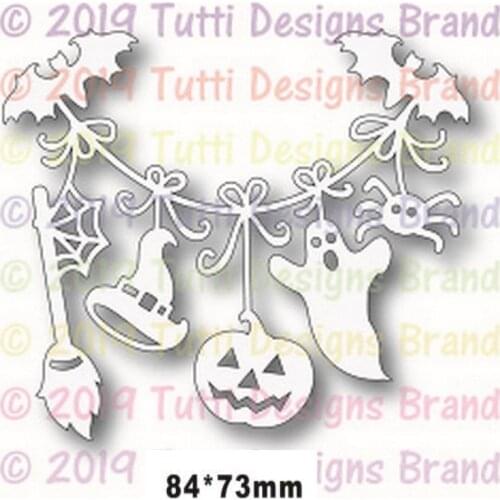 Happy Halloween Spooky Banner Metal Cutting Dies for DIY Scrapbooking Album Decorative Embossing Handmade Paper Cards Gift