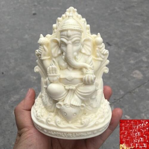 Southeast Asia Thailand HOME OFFICE Company SHOP CAR Bring GOOD LUCK wealth Money GANESH elephant God of wealth carving statue