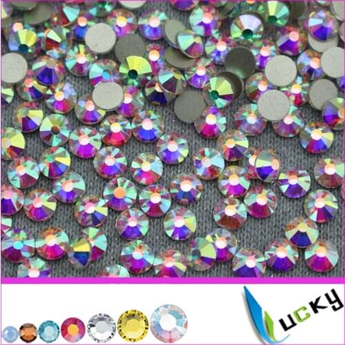 Top quality flat back nonhotfix rhinestones! 2016 new design crystal ab color Best quality nail art strass beads