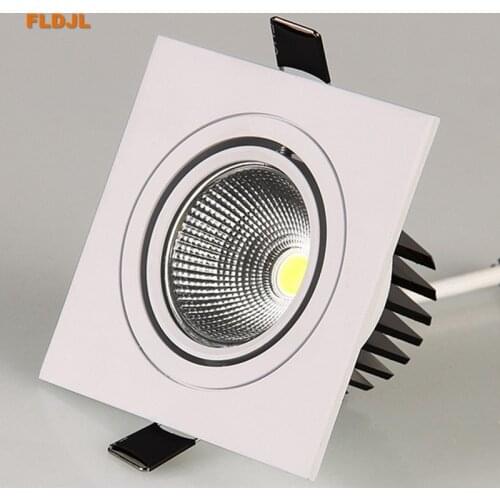 LED Down Light Square 7W 9W 12W Led Downlight COB Dimmable Recessed Led Ceiling Spot Light Lamp AC85-265V Driver Indoor lighting