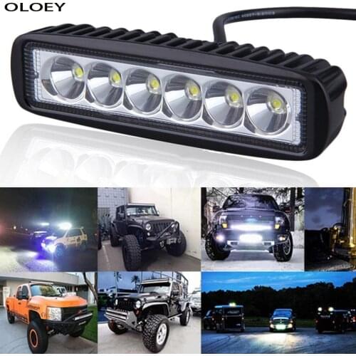 Car LED Work Light Light Bar Spot Flood Worklight 12V 18W For Bright White Lighting for Truck Tractor Offroad Vehicle 4Pc/2Pc/1P