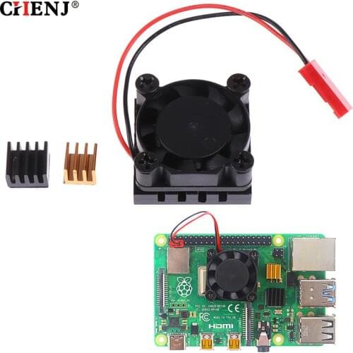 Copper Aluminum Cooling Pad Universal Fan Cooler Module Square Cooling Fan With Heatsink Cooler Kit For Raspberry Pi 4 /3/2