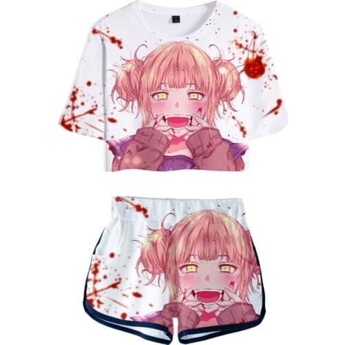 My Hero Academia Shigaraki Tomura Short Sleeve Suit Shorts Women New Fashion Cartoon Deku Sport Casual Set Cosplay Costume