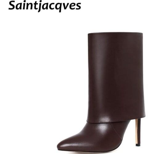 Winter Fashion Booties Women Thin High Heels Boots 2020 Pointed Toe Shoes Ladies Sexy Crocodile Boots Female Black Short Boots