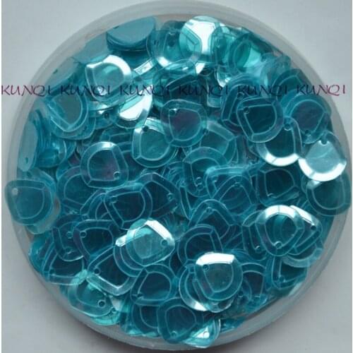 1600pcs/2800pc 9mm Transparent Blue Fan-Shaped Loose Sequin Paillette Crafts Sewing Women Kids Shoes,Cap,Diy Garment Accessories