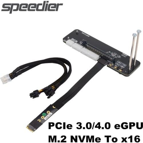 Newest Notebook External Graphics Card Flat Cable M.2 NVME M-Key To PCI-e 3.0 x4 Riser Adapter eGPU For ITX STX NUC Motherboard