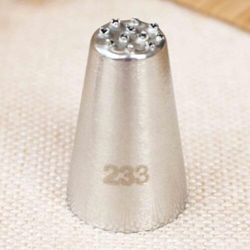 #233 Multi-Open Nozzle Tip Stainless Steel Icing Piping Nozzles Cake Cream Decorating Mouth For Grass Cupcake Montblanc Cup Cake
