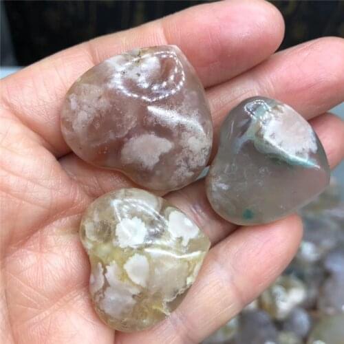 3pc Natural quartz stone crystal heart home decoration