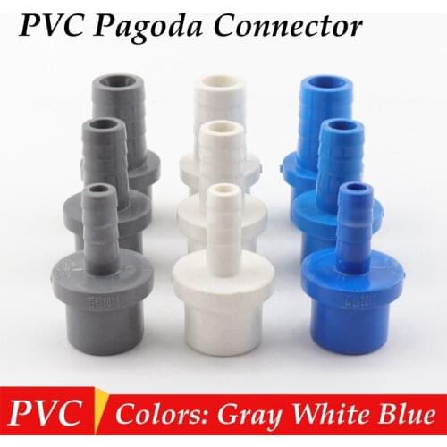 4pcs 20mm to 8/10/12~20mm PVC Pagoda Connector Aquarium Fish Tank Increased Oxygen Hose Joint PVC Pipe Connectors