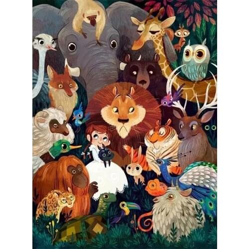 5d Diamond Painting Animal World Cartoon New Full Rhinestone Cross Stitch Crystal Sticker Diamond Painting DIY Gift Home Decora