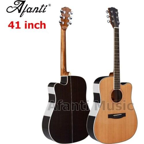 Afanti Music high quality 41 inch Solid Red Pine top /Rosewood Back & Sides Acoustic guitar (WY-074-41)